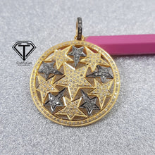 Load image into Gallery viewer, Pave Diamond Unique Round Star Pendant
