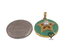 Load image into Gallery viewer, Pave Diamond Round Star Enamel Pendant - CraftToCart
