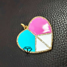 Load image into Gallery viewer, Pave Diamond Heart Enamel Pendant - CraftToCart
