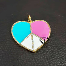 Load image into Gallery viewer, Pave Diamond Heart Enamel Pendant - CraftToCart
