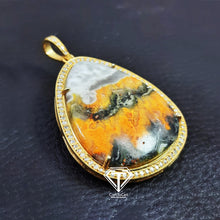 Load image into Gallery viewer, Pave Bumblebee Stone Pendant, 925 Sterling Silver - CraftToCart
