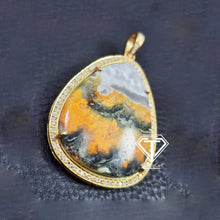 Load image into Gallery viewer, Pave Bumblebee Stone Pendant, 925 Sterling Silver - CraftToCart
