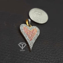 Load image into Gallery viewer, Pave Diamond Heart Pendant, Two Tone Pendant - CraftToCart
