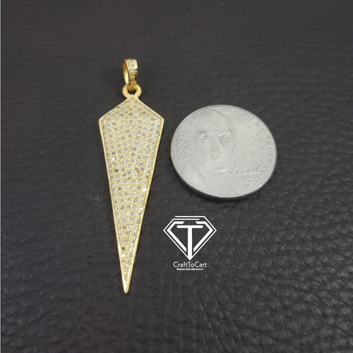 Pave Diamond Arrowhead Pendant, Diamond Findings - CraftToCart