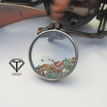 Load image into Gallery viewer, Round Shaker Pendant, Multicolor Round Floating Pendant, Jewelry Findings, Handmade Jewelry
