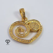 Load image into Gallery viewer, Pave Diamond Heart Pendant, 925 Sterling Silver, Diamond Findings, Pave Diamond Jewelry
