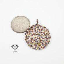 Load image into Gallery viewer, Round Pendant, Diamond Multicolor Stone Round Pendant
