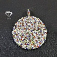 Load image into Gallery viewer, Round Pendant, Diamond Multicolor Stone Round Pendant
