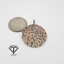 Load image into Gallery viewer, Round Pendant, Diamond Multicolor Stone Round Pendant
