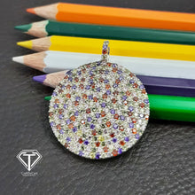 Load image into Gallery viewer, Round Pendant, Diamond Multicolor Stone Round Pendant
