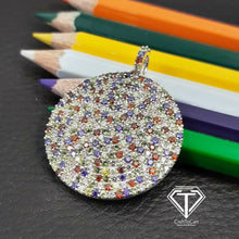 Load image into Gallery viewer, Round Pendant, Diamond Multicolor Stone Round Pendant
