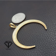 Load image into Gallery viewer, Pave Diamond Moon Pendant, Pave Diamond Pendant, 925 Sterling Silver, Moon Charm Pendant
