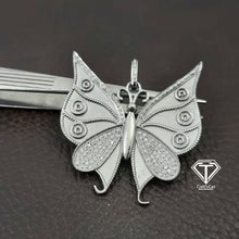 Load image into Gallery viewer, Pave Diamond Butterfly Pendant, 925 Sterling Silver, Diamond Findings
