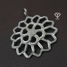 Load image into Gallery viewer, Pave Diamond Round Unique Design Pendant, 925 Sterling Silver, Diamond Findings
