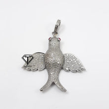 Load image into Gallery viewer, Bird Pendant Pave Diamond, Bird Diamond Pendant, Pave Diamond Bird Pendant Necklace, Pave Diamond Jewelry
