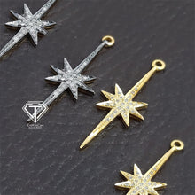 Load image into Gallery viewer, Pave Diamond Spike Starburst Charm Pendant
