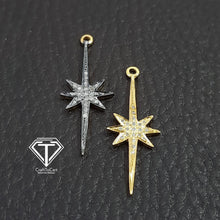 Load image into Gallery viewer, Pave Diamond Spike Starburst Charm Pendant
