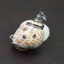 Load image into Gallery viewer, Pave Diamond Sea Shell Pendant With Sapphire, Handmade Jewelry
