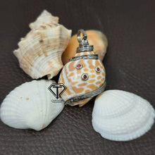 Load image into Gallery viewer, Pave Diamond Sea Shell Pendant With Sapphire, Handmade Jewelry
