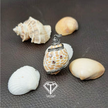 Load image into Gallery viewer, Pave Diamond Sea Shell Pendant With Sapphire, Handmade Jewelry
