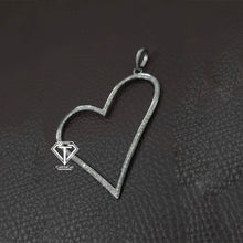 Load image into Gallery viewer, Pave Diamond Heart Pendant, 925 Sterling Silver, Diamond Findings, Pave Diamond Jewelry
