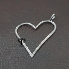 Load image into Gallery viewer, Pave Diamond Heart Pendant, 925 Sterling Silver, Diamond Findings, Pave Diamond Jewelry
