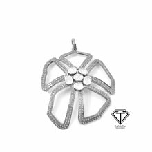 Load image into Gallery viewer, Polki Flower Charm Pendant In 925 Sterling Silver, Pave Diamond Polki Pendant
