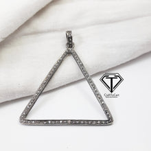 Load image into Gallery viewer, Pave Diamond Triangle Pendant, Pave Triangle Shape Pendant, 925 Sterling Silver, Diamond Jewelry
