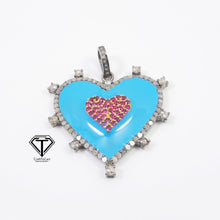 Load image into Gallery viewer, 925 Sterling Silver Pave Diamond Heart Pendant
