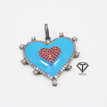 Load image into Gallery viewer, 925 Sterling Silver Pave Diamond Heart Pendant
