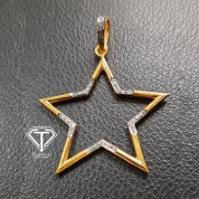 Load image into Gallery viewer, Pave Diamond Star Pendant, Pave Star Pendant, 925 Sterling Silver, Diamond Jewelry
