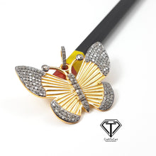 Load image into Gallery viewer, Pave Diamond Butterfly Pendant, 925 Sterling Silver, Diamond Findings, Pave Diamond Jewelry
