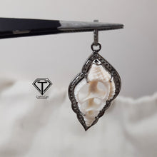 Load image into Gallery viewer, Pave Diamond Sea Shell Pendant, Handmade Jewelry
