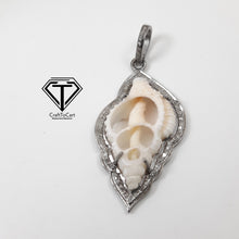 Load image into Gallery viewer, Pave Diamond Sea Shell Pendant, Handmade Jewelry
