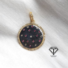 Load image into Gallery viewer, Round Pendant, Multicolor Stone Round Pendant, 925 Sterling Silver, Pave Diamond Jewelry, Handmade Jewelry
