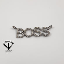 Load image into Gallery viewer, Boss Diamond Pendant Connector, Boss Initial Pendants Connector, Pave Diamond Pendant Connector, Deco Pendant Connector
