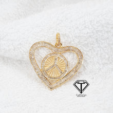 Load image into Gallery viewer, Pave Diamond Heart Peace Pendant, 925 Sterling Silver Heart Charm Pendant, Jewelry Findings, Handmade Jewelry
