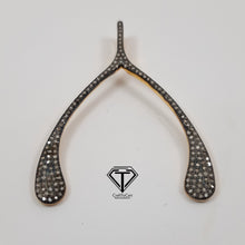 Load image into Gallery viewer, Pave Diamond Unique Design Pendant, 925 Sterling Silver, Diamond Findings, Pave Diamond Jewelry
