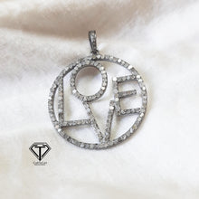 Load image into Gallery viewer, Pave Round Love Initial Pendant, Pave Diamond Pendant, Pave Diamond Jewelry - 30mm
