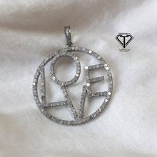 Load image into Gallery viewer, Pave Round Love Initial Pendant, Pave Diamond Pendant, Pave Diamond Jewelry - 30mm
