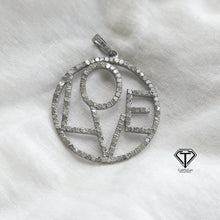 Load image into Gallery viewer, Pave Round Love Initial Pendant, Pave Diamond Pendant, Pave Diamond Jewelry - 30mm
