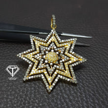 Load image into Gallery viewer, Pave Diamond Star Pendant, 925 Sterling Silver, Diamond Findings, Pave Diamond Jewelry
