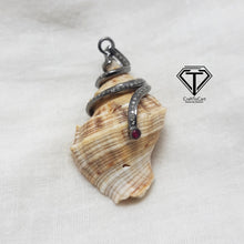 Load image into Gallery viewer, Pave Diamond Sea Shell Pendant, Handmade Jewelry
