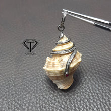 Load image into Gallery viewer, Pave Diamond Sea Shell Pendant, Handmade Jewelry
