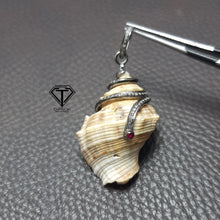 Load image into Gallery viewer, Pave Diamond Sea Shell Pendant, Handmade Jewelry
