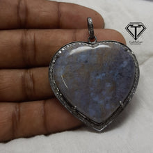 Load image into Gallery viewer, Agate Heart Pendant,92.5 Sterling Silver Pendant, Large Agate, Gift For Her, Hippie Pendant, Exquisite Gift, Ultimate Jewelry
