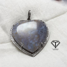 Load image into Gallery viewer, Agate Heart Pendant,92.5 Sterling Silver Pendant, Large Agate, Gift For Her, Hippie Pendant, Exquisite Gift, Ultimate Jewelry
