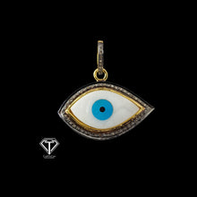 Load image into Gallery viewer, Pave Diamond Eye Pendant, Pave Eye Pendant, 925 Sterling Silver, Diamond Jewelry
