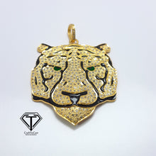 Load image into Gallery viewer, Pave Diamond Tiger Face Pendant, 925 Sterling Silver, Diamond Findings, Pave Diamond Jewelry
