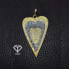 Load image into Gallery viewer, Pave Diamond Heart Pendant, 925 Sterling Silver, Diamond Findings, Pave Diamond Jewelry
